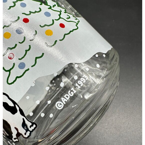 Vintage Glass Jar Storage Container Christmas Pandas Snowman 90s Kitschy Candy - Picture 8 of 10